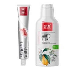 Зубная паста SPLAT EXTREME WHITE 75 мл + Ополаскиватель для полости рта Professional 275мл