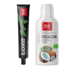 Зубная паста SPLAT BLACKWOOD 75 мл + Ополаскиватель для полости рта Professional 275 мл