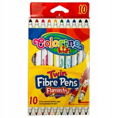 Фломастеры двухсторонние, 10 цветов Colorino