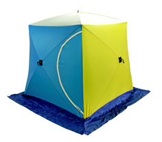Палатка для рыбалки Стэк Куб двухместная синяя/желтая