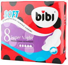 Прокладки BiBi Soft Super Night ультратонкие 8 шт