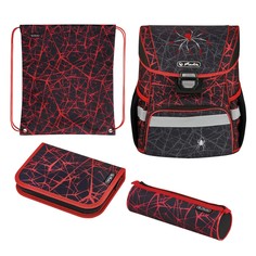 Ранец школьный Herlitz Loop Spider, Паук, черный, с наполнением