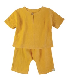 Комплект одежды на лето "Самурай" (рубашка, штанишки), цвет: оранжевый, рост 68 см Сонный гномик