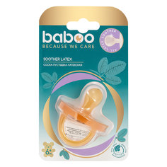 Соска-пустышка, латексная, круглая, цельнолитая Baboo (6 месяцев)