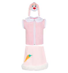 Карнавальный костюм Карнавалия Зайчик розовый/белый р.122