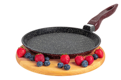 Сковорода блинная 22 см Elan Gallery ГАРМОНИЯ ВКУСА Рубиновый дуэт с несъёмной ручкой