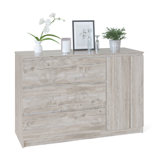 Комод с 3-мя ящиками и дверью Сокол Т-3Р дуб юкон, 120х44,6х80,4 см