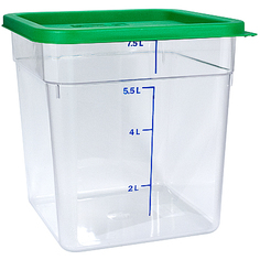 Контейнер квадратный 8л ДхШхВ 230х230х230 мм крышка ЗЕЛЕНАЯ ПЛАСТИК BORA