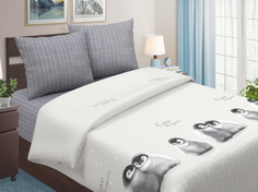 Постельное белье Mercury Home «Пингвины» 1.5 СП Поплин