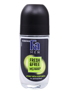 Шариковый дезодорант Fa мужской Fresh & Free, аромат мяты и бергамота 24 ч, 50 мл