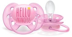 Пустышка Philips ultra soft; Hello princess; 6-18 мес; 1 шт SCF529/01