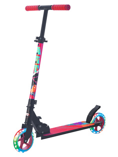 Самокат Sportsbaby Street Art MS-140 красный со светящимися колесами