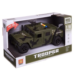 Машинка 1:16 Военная пластмассовая инерционная, со звуковыми и световыми эффектами WY610A