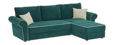 Диван тканевый угловой Милфорд Velutto изумрудный (Велюр) D1 Furniture