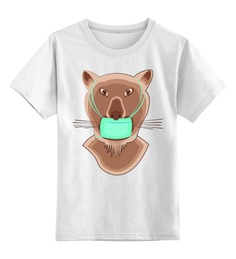 Детская футболка классическая унисекс Printio Львица в маске