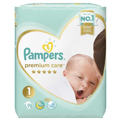 Подгузники для новорожденных Pampers Premium Care 1 (2-5 кг), 72 шт.