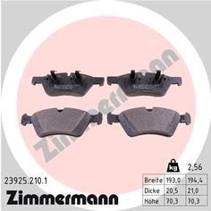 Комплект тормозных колодок, дисковый тормоз ZIMMERMANN 23925.210.1