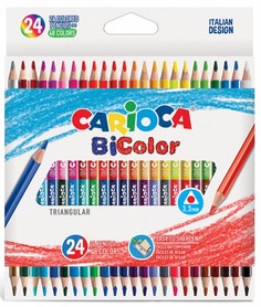 Набор цветных деревянных двусторонних карандашей СARIOCA BICOLOR 24 шт, 48 цв., в карт кор Carioca