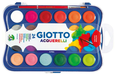Акварель Giotto Colour Blocks Mini сухая в таблетках 24 цв+кисть