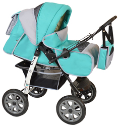 Коляска-трансформер Smile Line ALF I Al 06 Бирюзовый, светло-серый