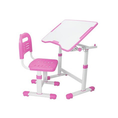 Комплект парта и стул трансформеры Fundesk Sole 2 розовый, белый,