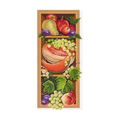 Канва с рисунком Матренин посад Полка с дарами осени, 24*47 см 1393