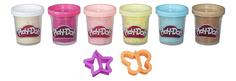 Пластилин play-doh набор из 6 баночек с конфетти b3423