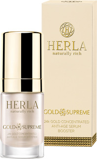 Сыворотка HERLA Золото GOLD SUPREME 24k gold concentrated anti-age serum booster, 15 мл