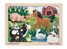 Пазлы Melissa & Doug На ферме, 12 элементов