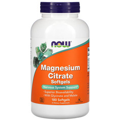 Магний цитрат NOW Magnesium Citrate 400 мг (180 гелькапсул)