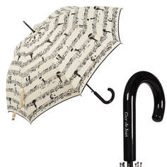 Зонт-трость женский полуавтоматический Guy De Jean 1214-LA Eiffel Melodie бежевый/черный