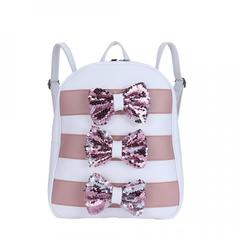 Рюкзак с сумочкой женский OrsOro DW-989 бело-розовый