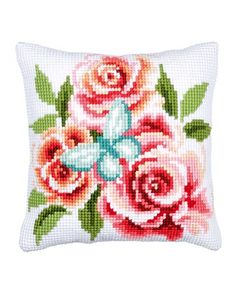 Подушка Бабочка и розы 40 x 40см 0149832-PN Vervaco