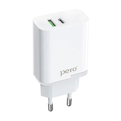 Сетевое зарядное устройство Pero TC05 PD 18W + USB-A Fast Charge White TC05WHPD ПЕРО