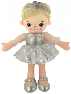 Кукла мягконабиваная, балерина, 30 см, цвет серебристый A Btoys