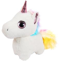 Мягкая игрушка ABtoys Глазастики, Единорог белый, 18 см