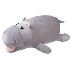 Мягкая игрушка ABtoys Super soft, Бегемот серый, 45 см