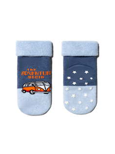 Носки детские Conte Kids SOF-TIKI (антискользящие, с отворотом) 7С-62СП, р.14, 473 джинс
