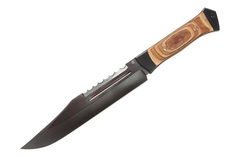Нож Рэмбо-2 ц.м., сталь 65Г, воронёный, рукоять бакелитовая фанера Титов А.