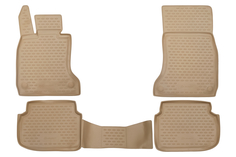 Коврики в салон BMW 7 Sedan, 2008-2015, 4 шт. (полиуретан, бежевые) Element