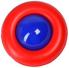 Интерактивная игрушка для собак KONG Gyro, красный, синий, длина 13 см