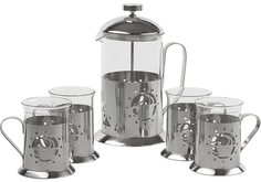 Набор френч-пресс 800мл и 4 стакана 200мл Rosenberg RSG-660011-L