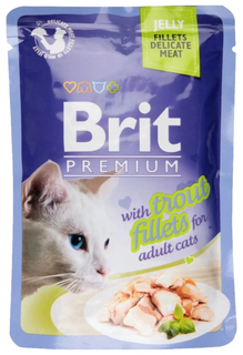 Влажный корм для кошек Brit Premium, в желе, форель, 85г Brit*