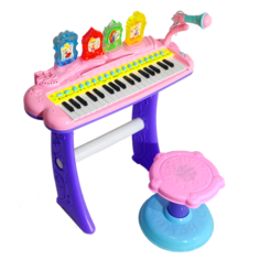 Детский синтезатор со стульчиком Combuy 2269-207 розовый, 37 клавиш