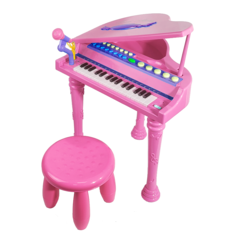 Детское пианино со стульчиком Lezile 2669-3205A розовое, 32 клавиши