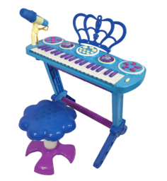 Детское пианино со стульчиком Lezile 2669-3708 голубое, 32 клавиши