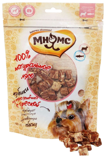 Лакомство для собак Мнямс, кубики из мяса, ягненок с треской, 100г