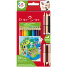 Карандаши цветные. Faber-Castell. Дети мира. 18 цветов. Трехгранные
