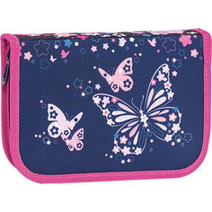 Пенал TIGER FAMILY с наполнением, 1 отделение, 16 предм Butterfly Mistery 20х14х4см 270232