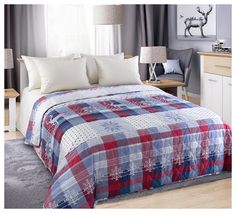 Покрывало стеганое "Норвегия красная" из перкали 200х210 Текс Дизайн